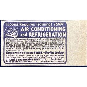 Utilitiy Engineering Institute "Air Conditioning & Refrigeration Training"Ad '57